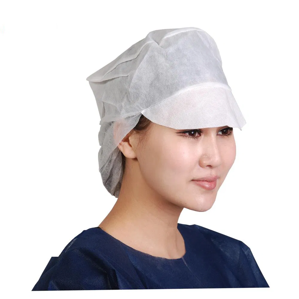 Cheap Dispiosable Worker Cap, Anti-Dust Nonwoven Worker Cap for Male