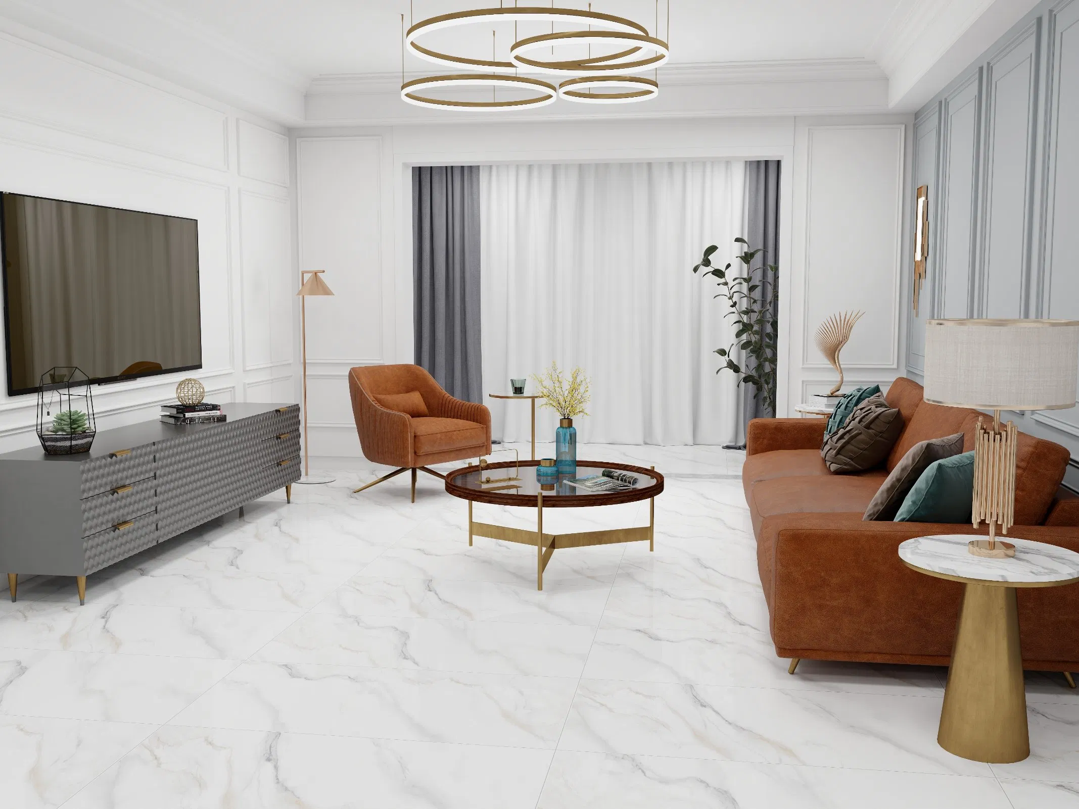 Classic Interior Ceramic Wall Tiles 600*600mm Matte Rustic Porcelain Glazed Floor Tiles
