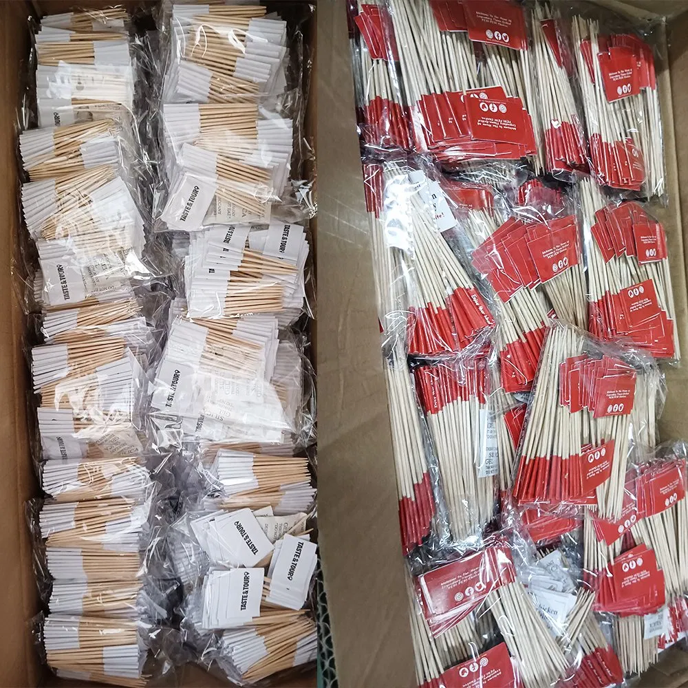 Custom Logo Flag Toothpicks Wood Branded Burger Hamburger Sandwich Cake Food Party 6.5cm Toothpick Flags for Food Decoration