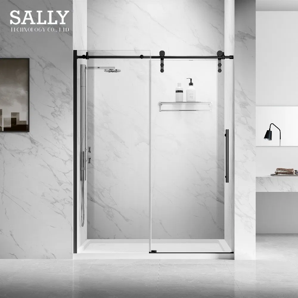 Modern Tempered Glass Shower Door with Durable Steel Frame