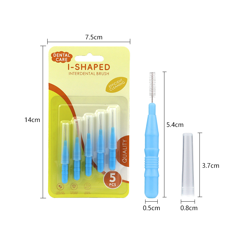 Compact Dental Picks Push-Pull Handle Interdental Brush for Orthodontic Brace Teeth Care