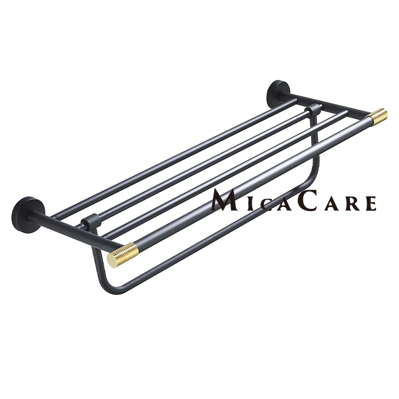 Luxurious Black and Gold Towel Ring in Durable SS304 Steel