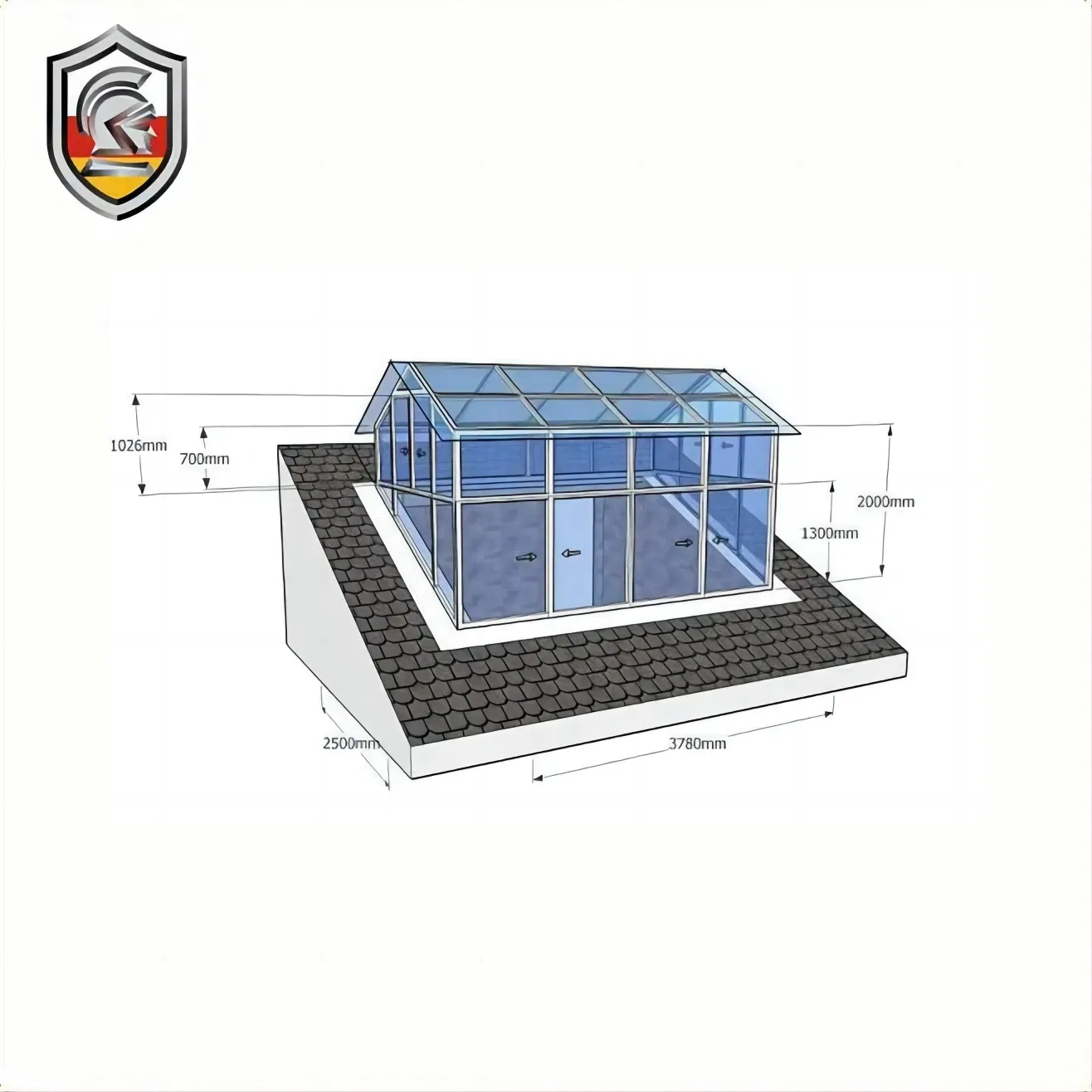 2023 Modern Design Waterproof Aluminum Alloy Small Glass Sunrooms