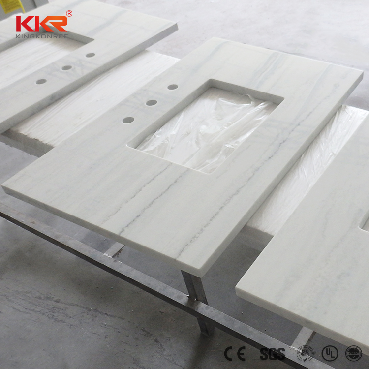 Seamless Joint Artificial Marble Vanity Tops with Solid Surface Sink