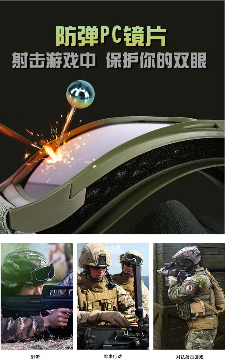 CS Realistic Game Shooting Bulletproof and Anti-Blast 4mm Tactical Goggles Eyewear