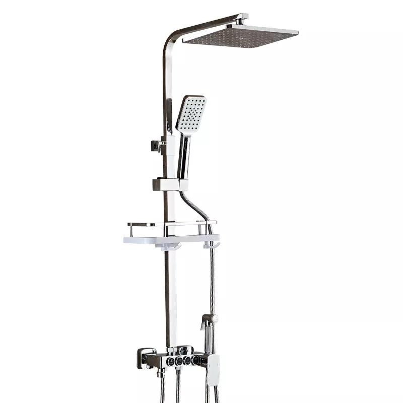 Modern Shower Set Wall Mounted Stainless Steel Tap Bathroom Taps Brass Kits Rain Rainfall Mixer Faucet Shower Set