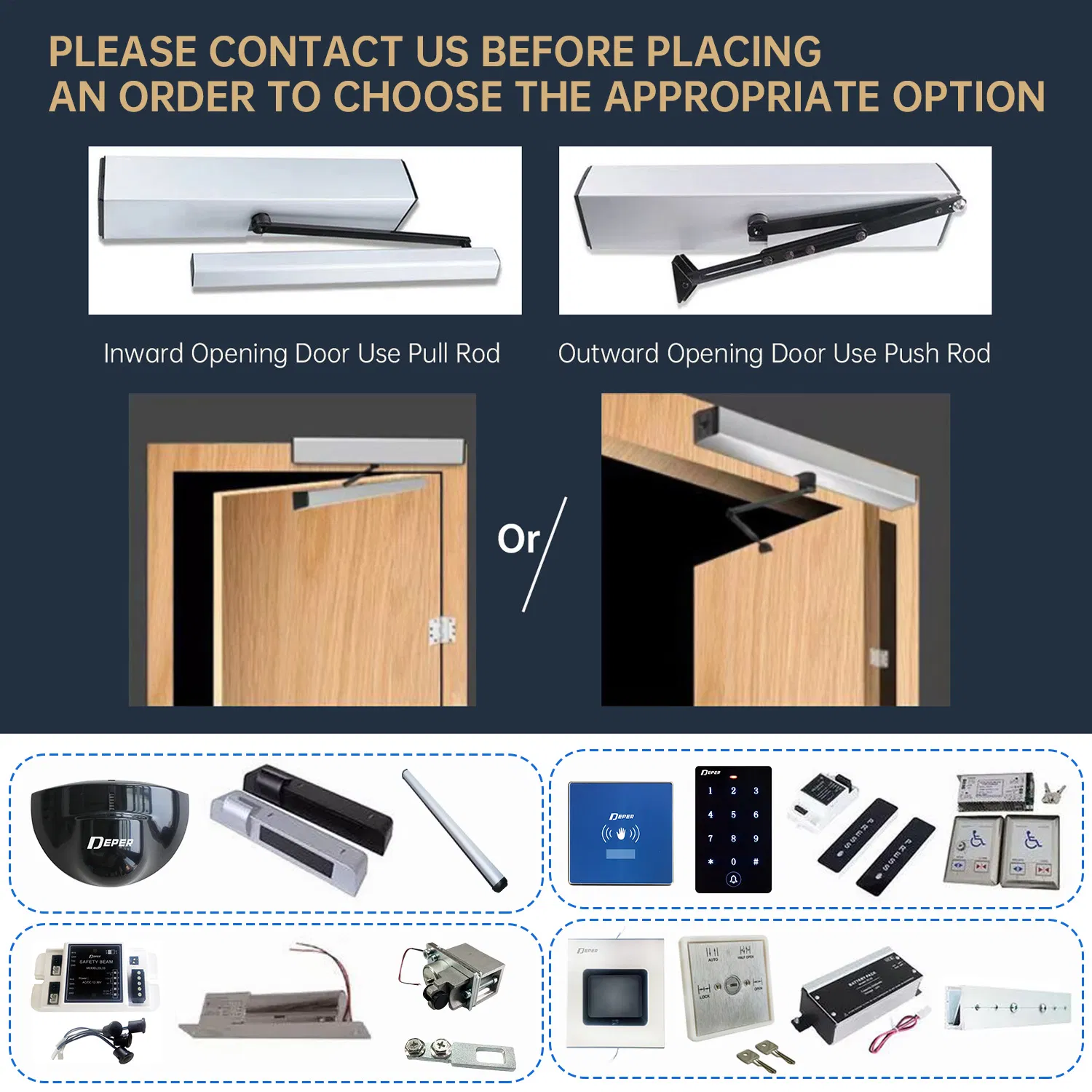 Electric Single Double Door Leaf Automatic Swing Door Operator with Access Controls