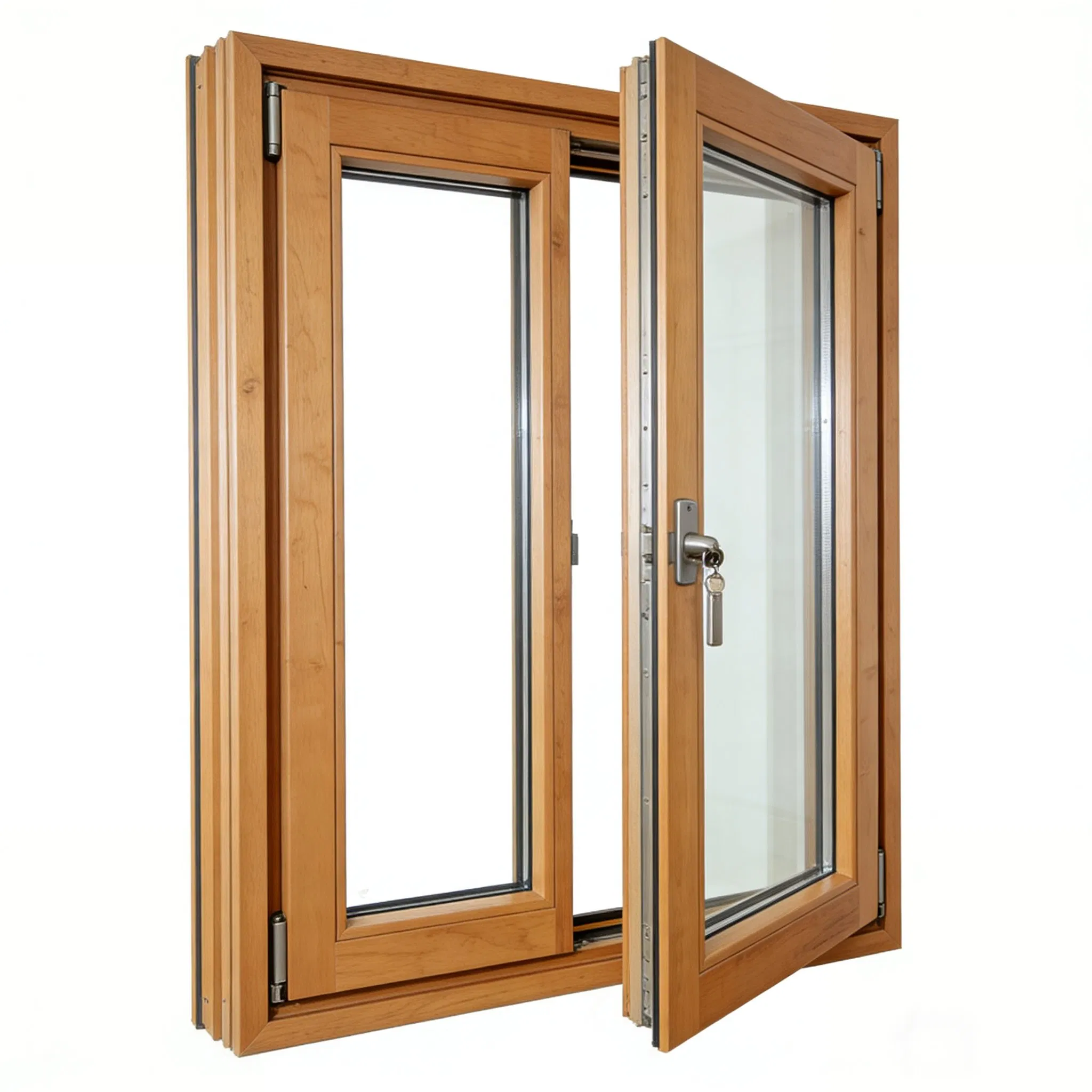 High-Quality Decorative Solid Wood Composite Casement Window