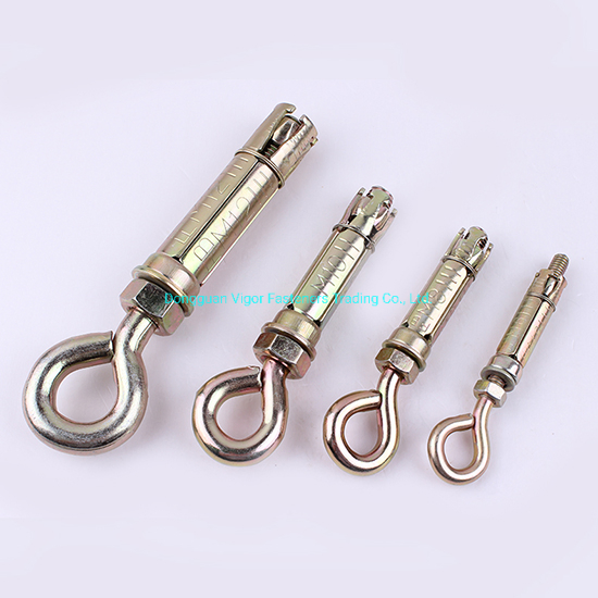 Shield Anchor 4-Segments Type with Eye Bolt Four Anchor Expansion Bolt Concrete Screw Yellow Zinc Plated