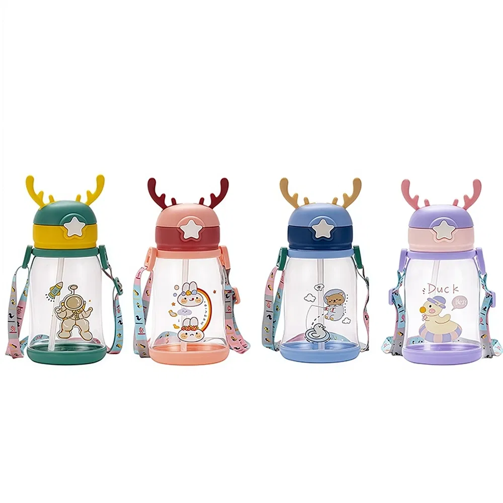 Спортивная бутылка для воды с трубочкой 600 мл