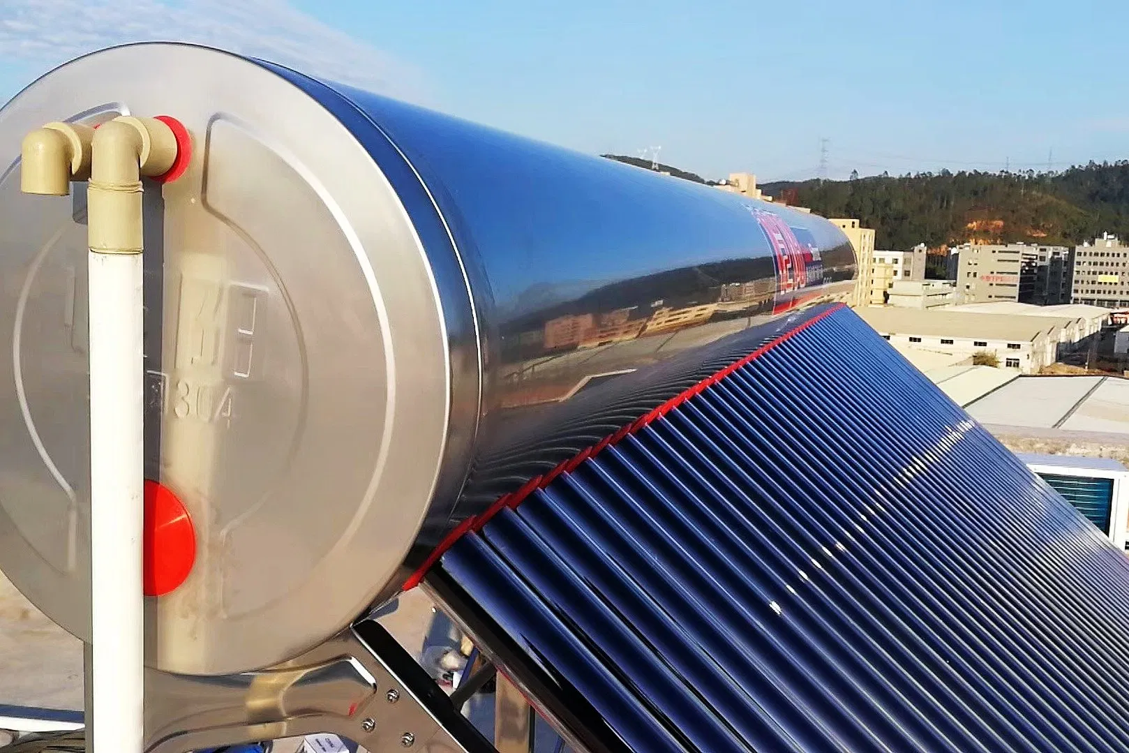 Solar Water Heater with Automatic Controller and Evacuated Tube Collector