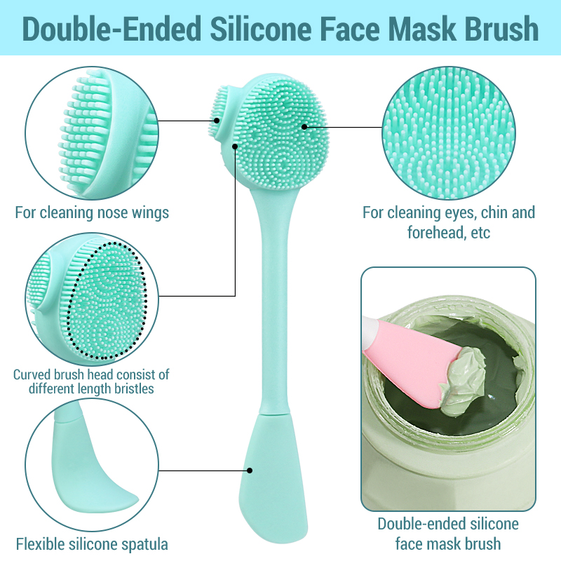 Multi-Function 4 in 1 Applicator Mask Comfortable Soft Silicone Face Scalp Scrubber Massage Deep Facial Cleaning Make up Brush
