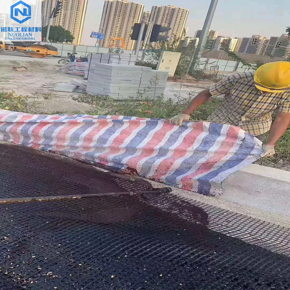 Bitumen Coating Road Paving Material Asphalt Reinforcement Fiberglass Geogrid Price