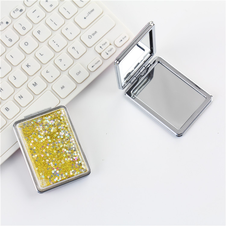 Custom Quicksand Cute Mirror Pink Double-Sided Mirror Portable Mini Portable Pocket Mirror