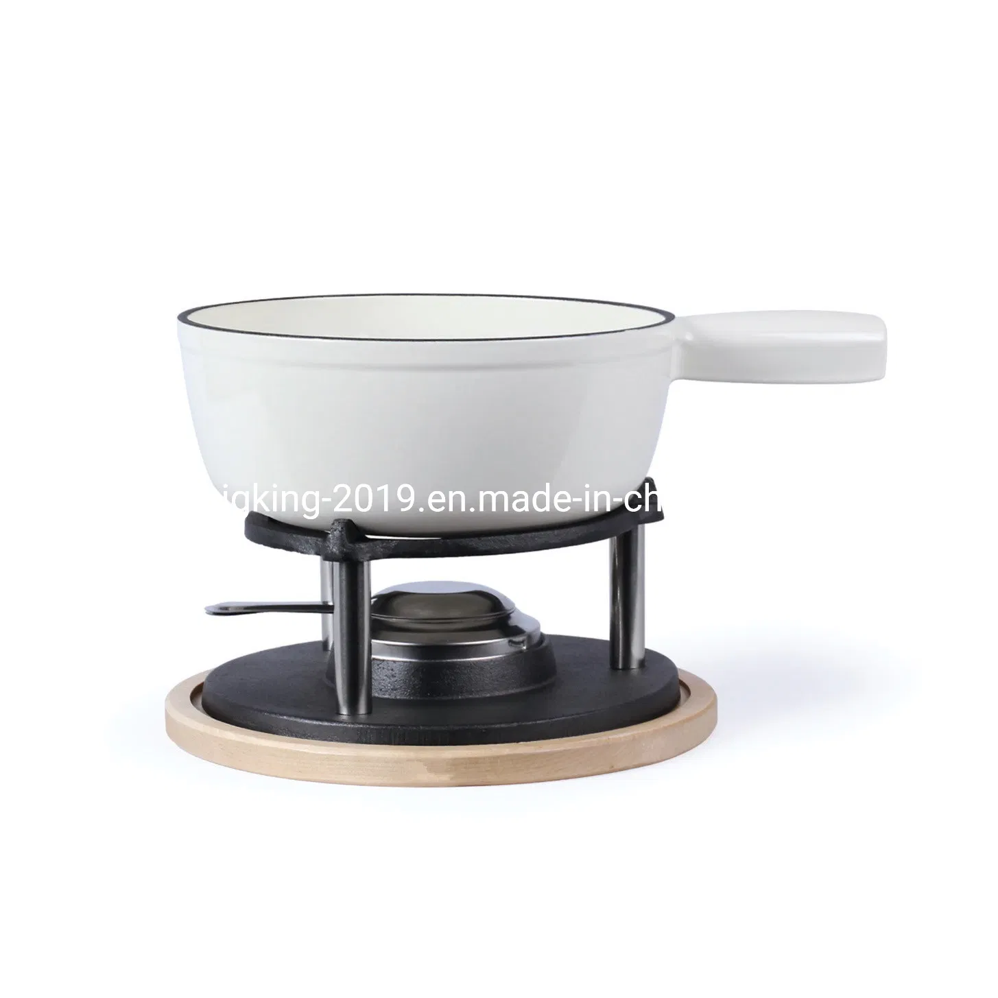 Fondue Set with 6 Forks, Suitable for Cheese, Chocolate and Meat Fondue, Cast Iron