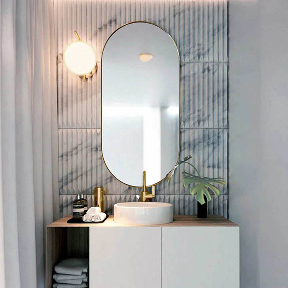 Barber Salon Mirror with LED Light, with Different Lights, Double-Sided Mirror Floor Station