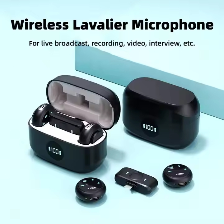 Professional Lapel Mic Recording Wireless Lavalier Microphone for Mobile Phone