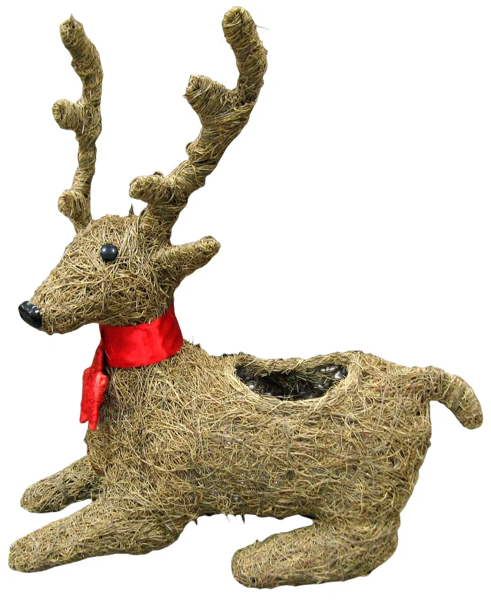 Charming Rattan Reindeer Planter for Festive Garden Decor