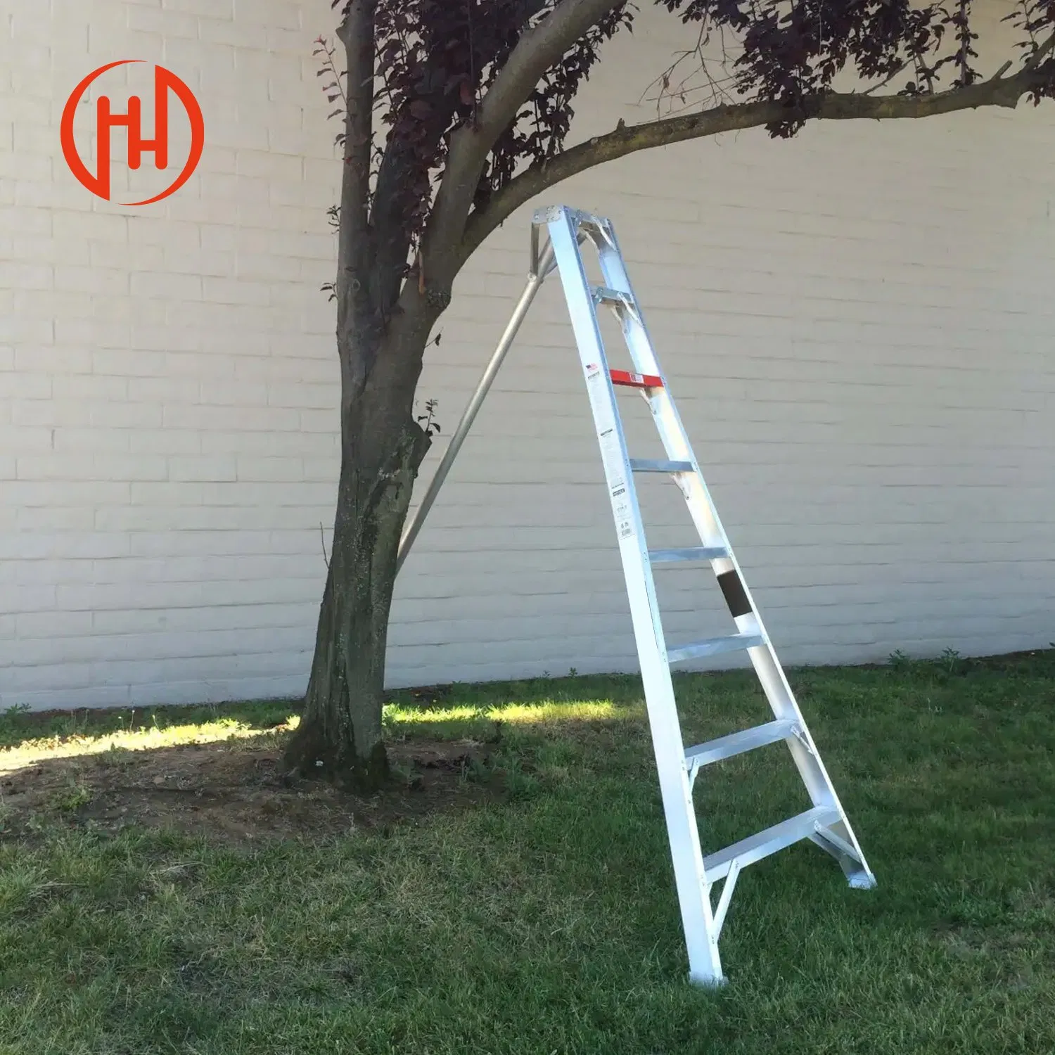 Warehouse Steel Safety Rolling Mobile Platform Ladder with Handrails