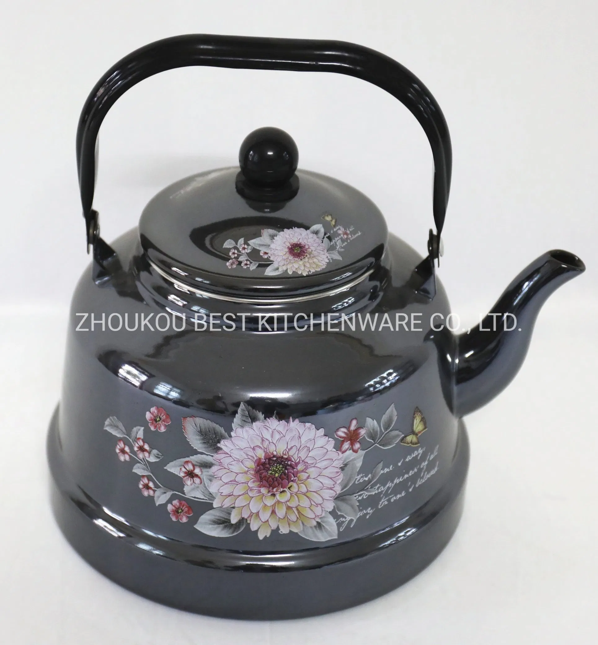 Mirror Glazed Stainless Steel Handle Enamel Water Kettle
