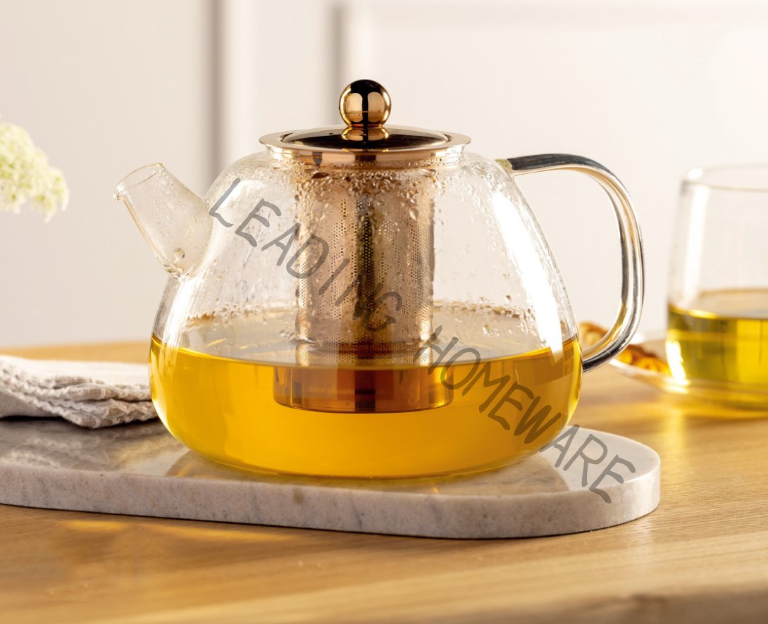 1500ml Borosilicate Big Glass Teapot with Stainless Steel Filter