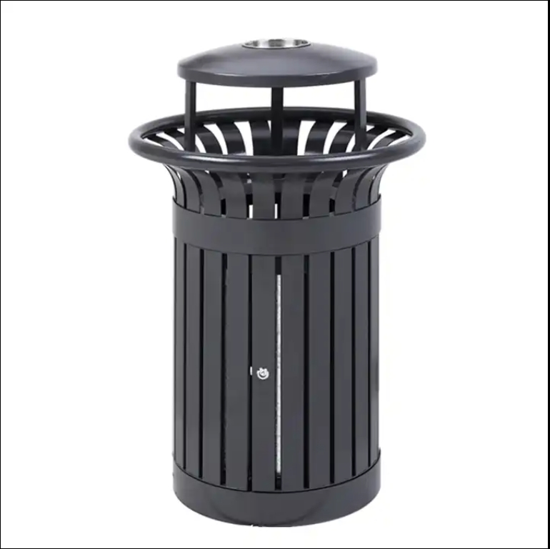 Factory Price American Best-Selling Metal Outdoor Trash Can Wrought Iron Trash Can