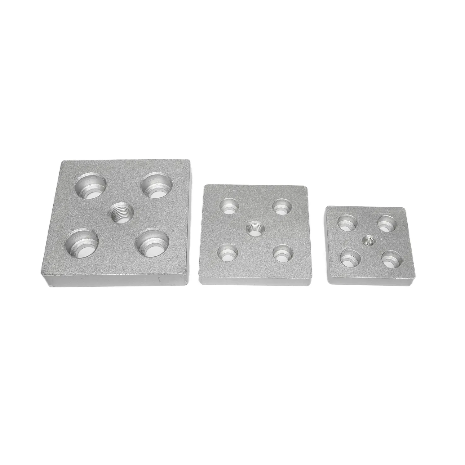 5050d-M12al CNC Manufacture Offset Tap Base Plate Silver Anodizing for Leveling Foot7954