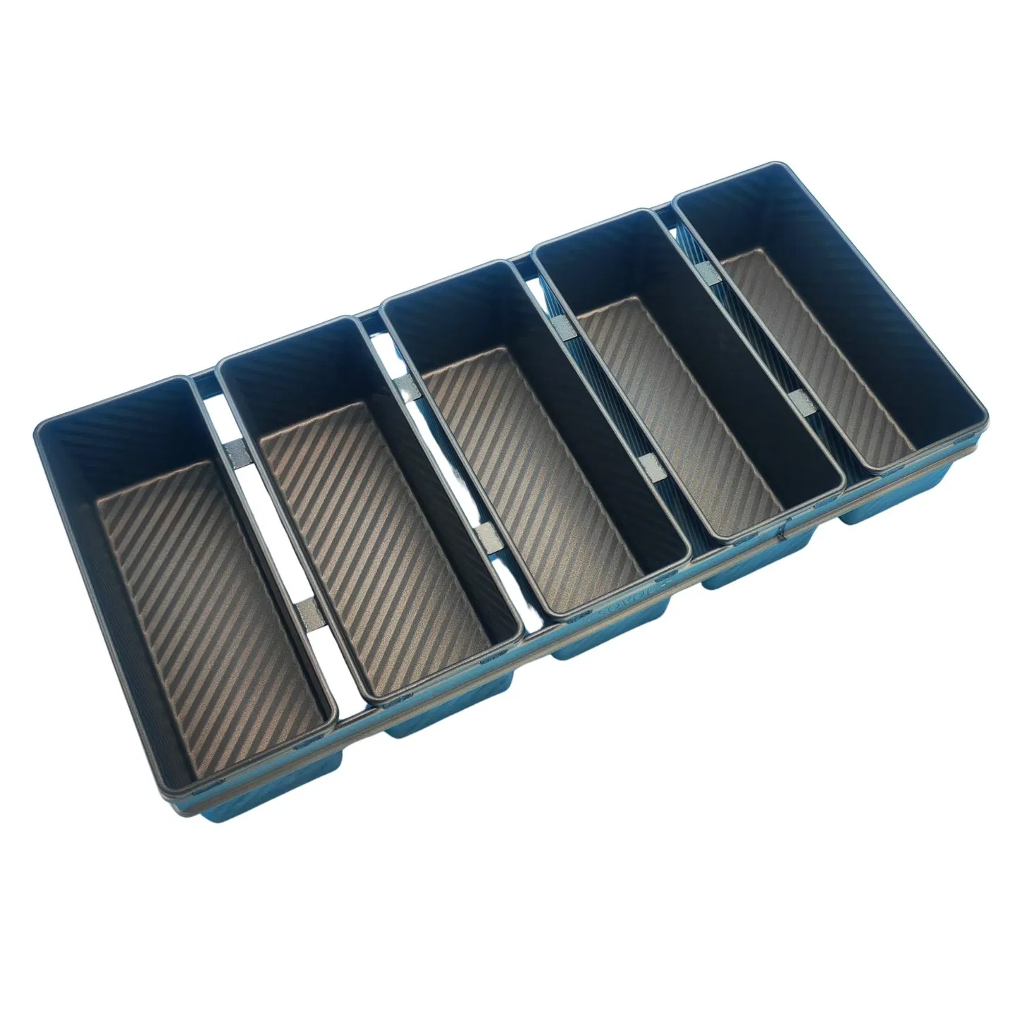 Factory ODM&OEM Industrial Use Aluminized Steel Non Sticking 5 Cavities Strap Loaf Pan Toast Bread Baking Oven Pan for Bakery Restaurant