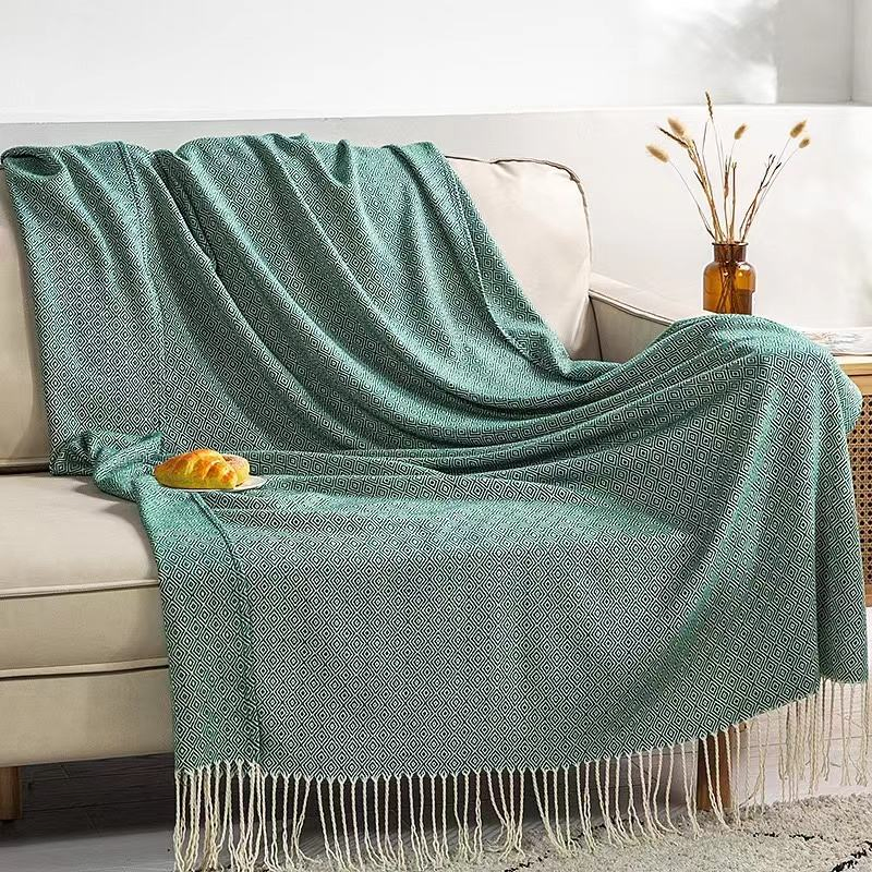 OEM Personalized Customized Design Pattern Woven Kintted Throw Blanket with Logo