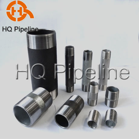 Carbon/Stainless Steel Galvanized/Black NPT Thread Threaded Pipe Nipple/Barrel Nipple/Hose Nipple