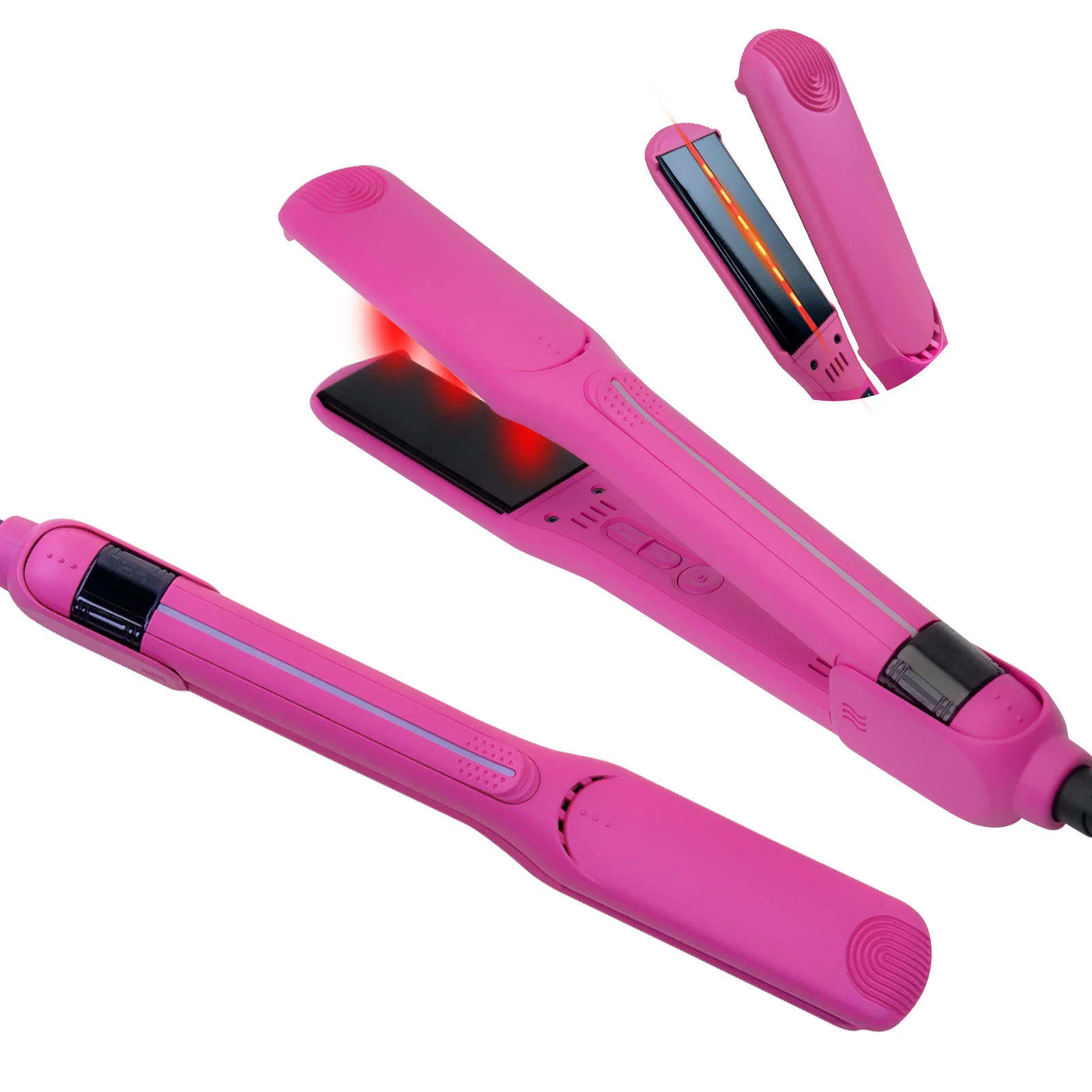 Save Electric Ceramic Hair Straightener, with Clear Temperature Display for Precise Control. 2-in-1 Design Works for Both Straightening and Curling, Ideal for H