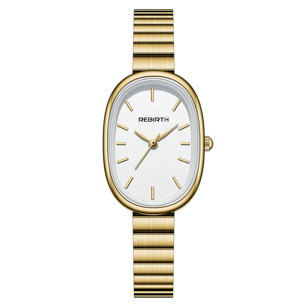 Adjustable for Rebirth 2089 Quartz Watch Wholesale Minimalist Oval Dial Bamboo Strap Fashion Versatile