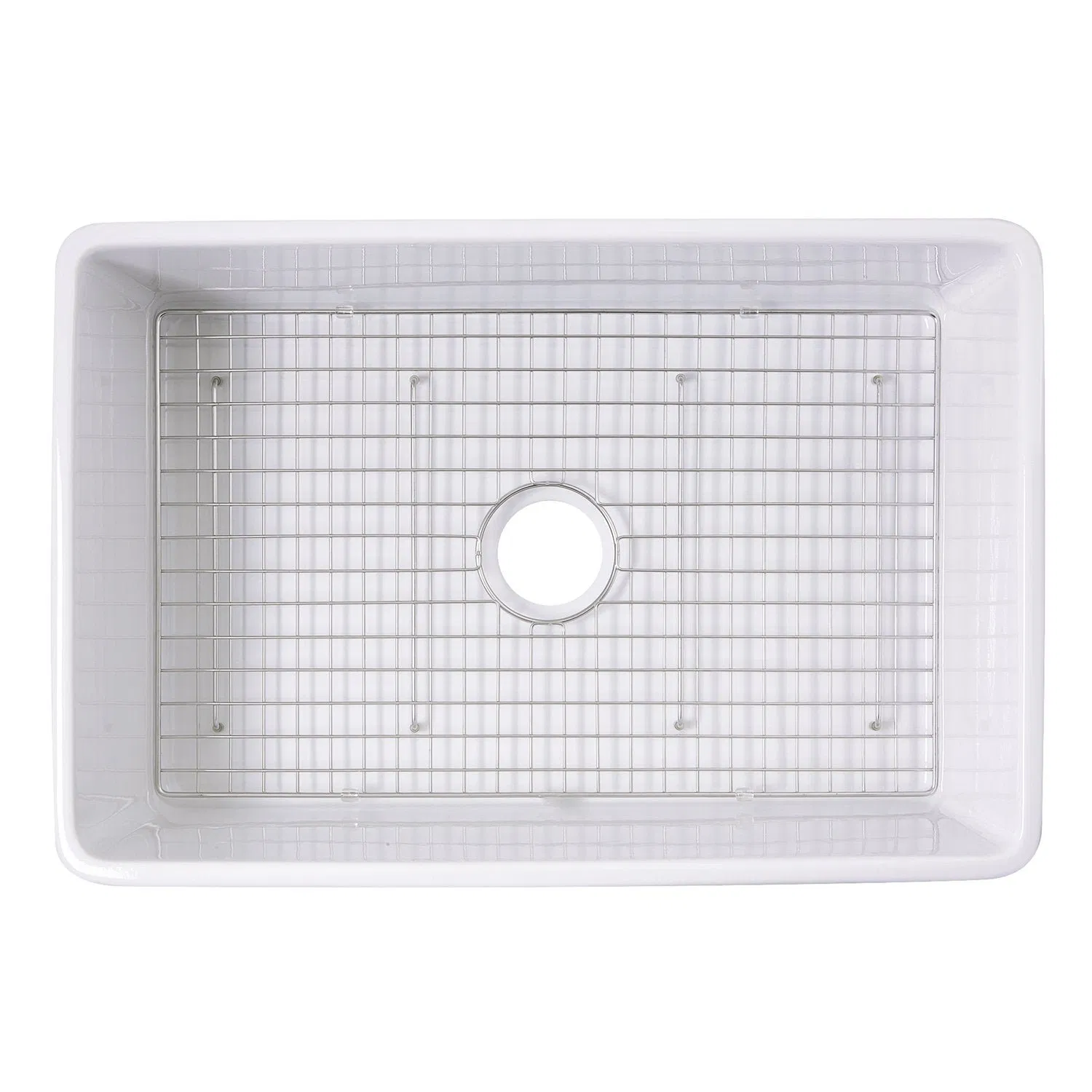 Stainless Steel Sink Grid and Protectors for Bottom of Kitchen Sink, 24"W X 4"D X 1"H with Center Drain for Single Sink Kitchen Bowl