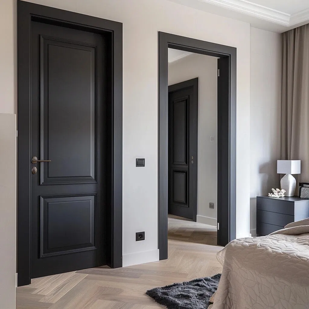 Waterproof Melamine Paper HDF/MDF Moulded Door Wooden Doors, Painted Doors, PVC Doors, and MDF Doors Suitable for Hotels, Villas, and Apartments.