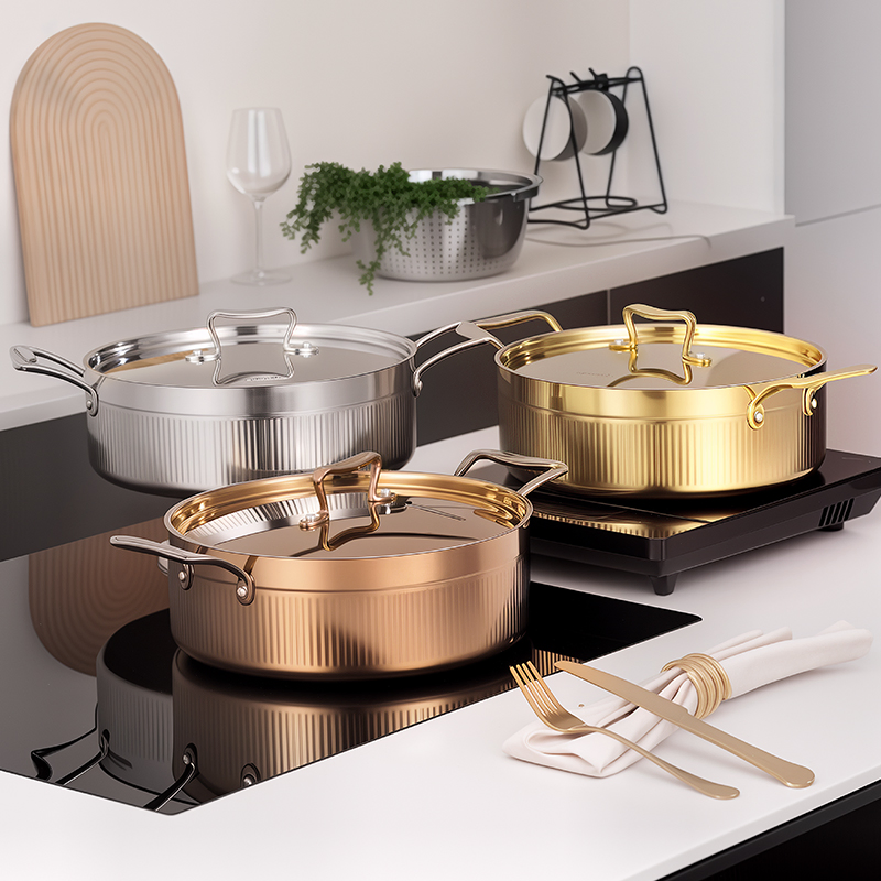 14 Cm Luxury Induction Stove Tri-Ply All Clad Aluminum Milk Saucepan