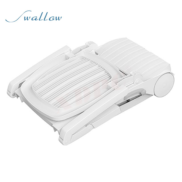 Sunlounger with Footrest Plastic White Outdoor Patio Recliner Chair Swallow