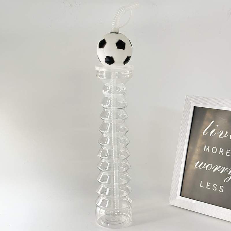 2026 Football World Cups Customized Plastic Cup Large Capacity Juice Straw Cup