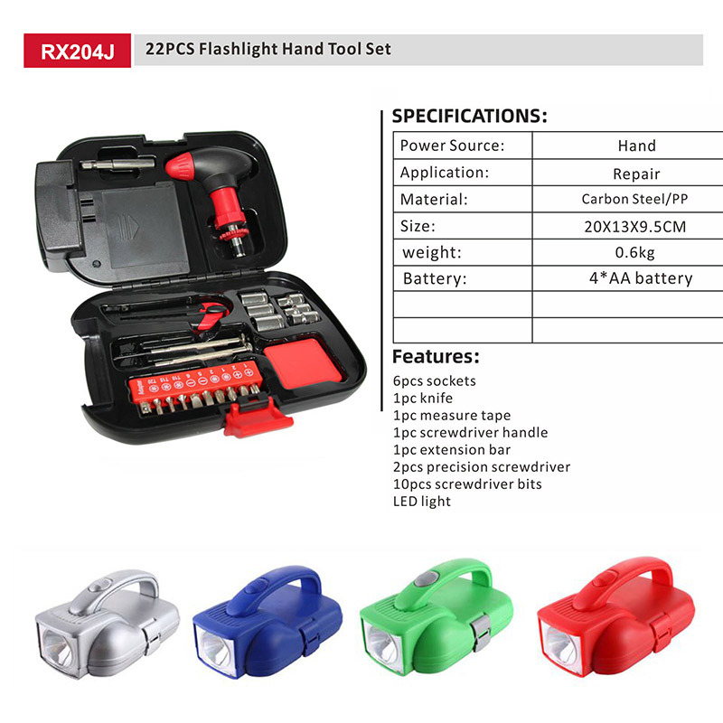 22PCS Flashlight Hand Tool Set (PHRX204J)