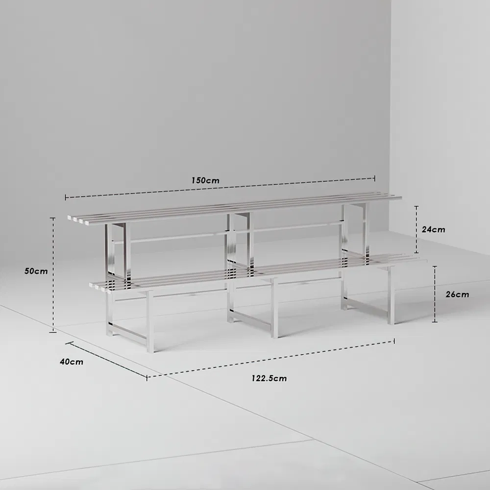 2 Tier Stainless Steel Flower Pot Rack Plant Stands