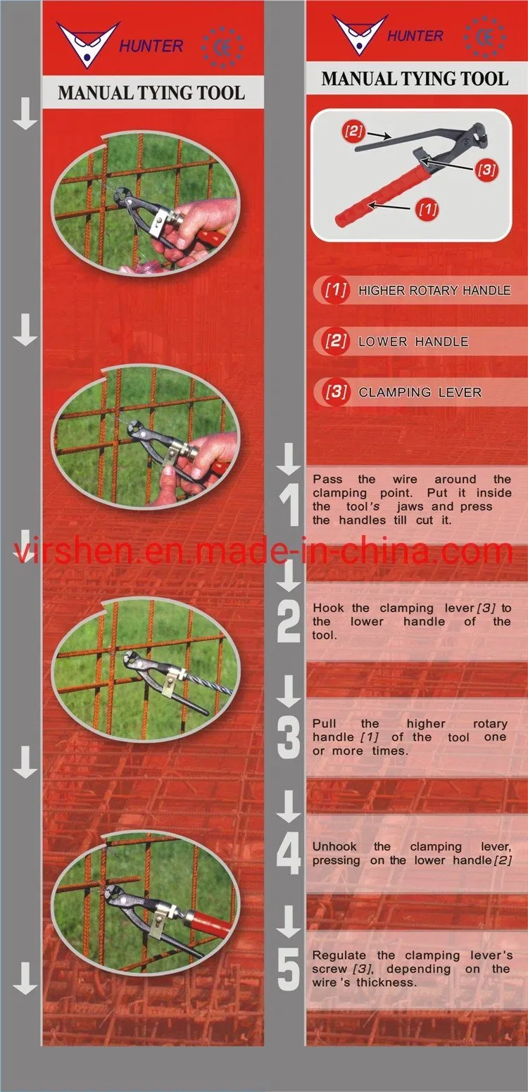 Manuel Tying Plier/Tower Pincer Tie Pliers Forged Steel Tower Pincer End Cutting