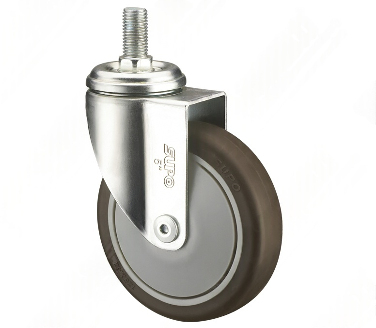 4.5 Inch Customizable Round Stem TPR Medical Swivel Caster Wheel