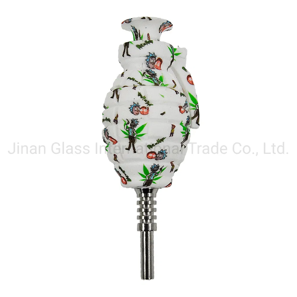 Grenade Shaped Silicone Pipe Glass Pipe Smoking Pipe