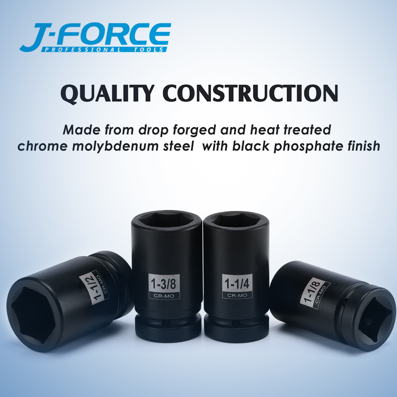 Набор ударных головок SAE 1 дюйм, 9 предметов