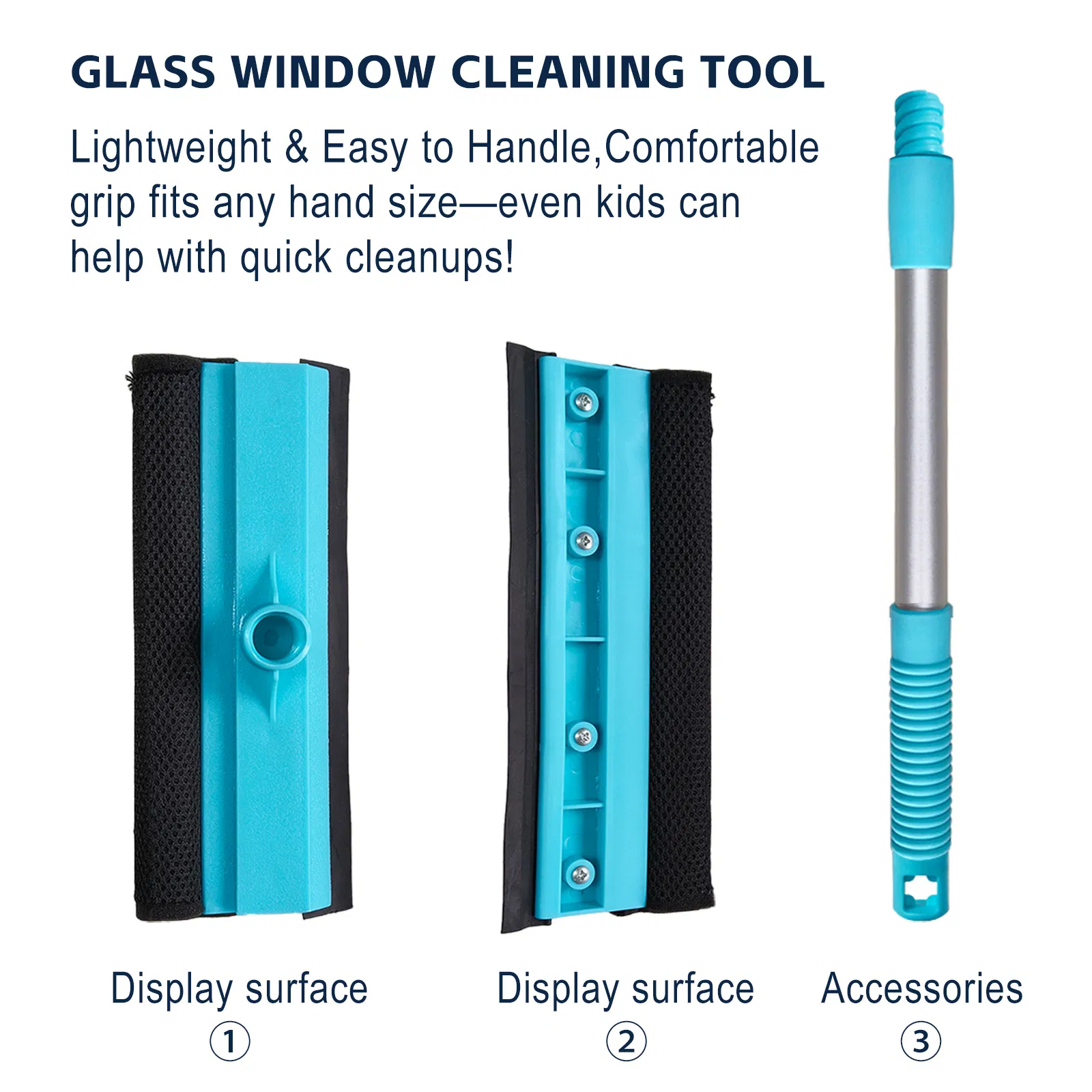25cm Window Squeegee with Detachable Sponge for Car Windshield and Bathroom