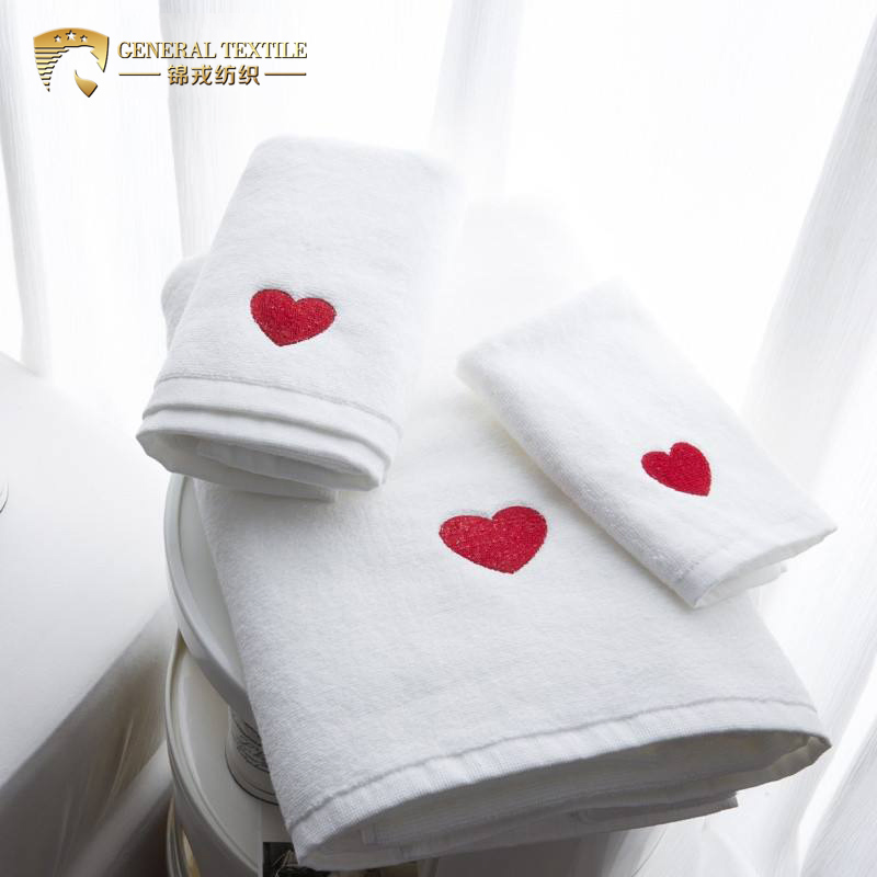 Super Quality Customized Logo 100% White Cotton Hotel Bath Towel Set