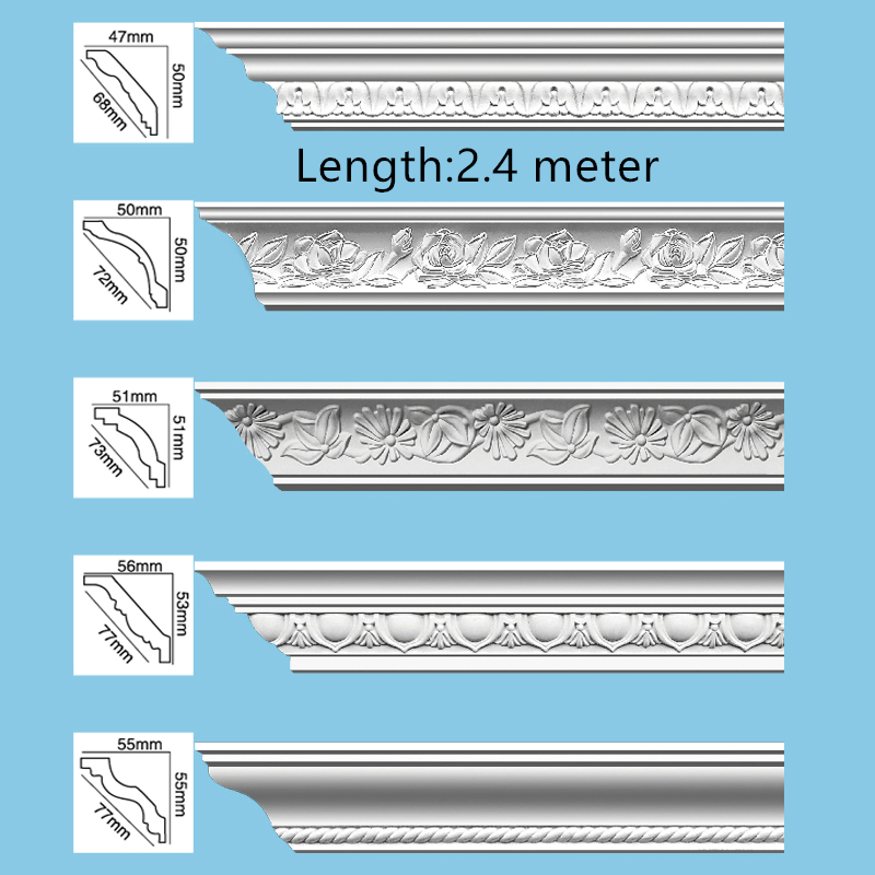 Factory Price Skirting Polyurethane Ceiling Cornice Mold Interior Decorative PU Crown Moulding