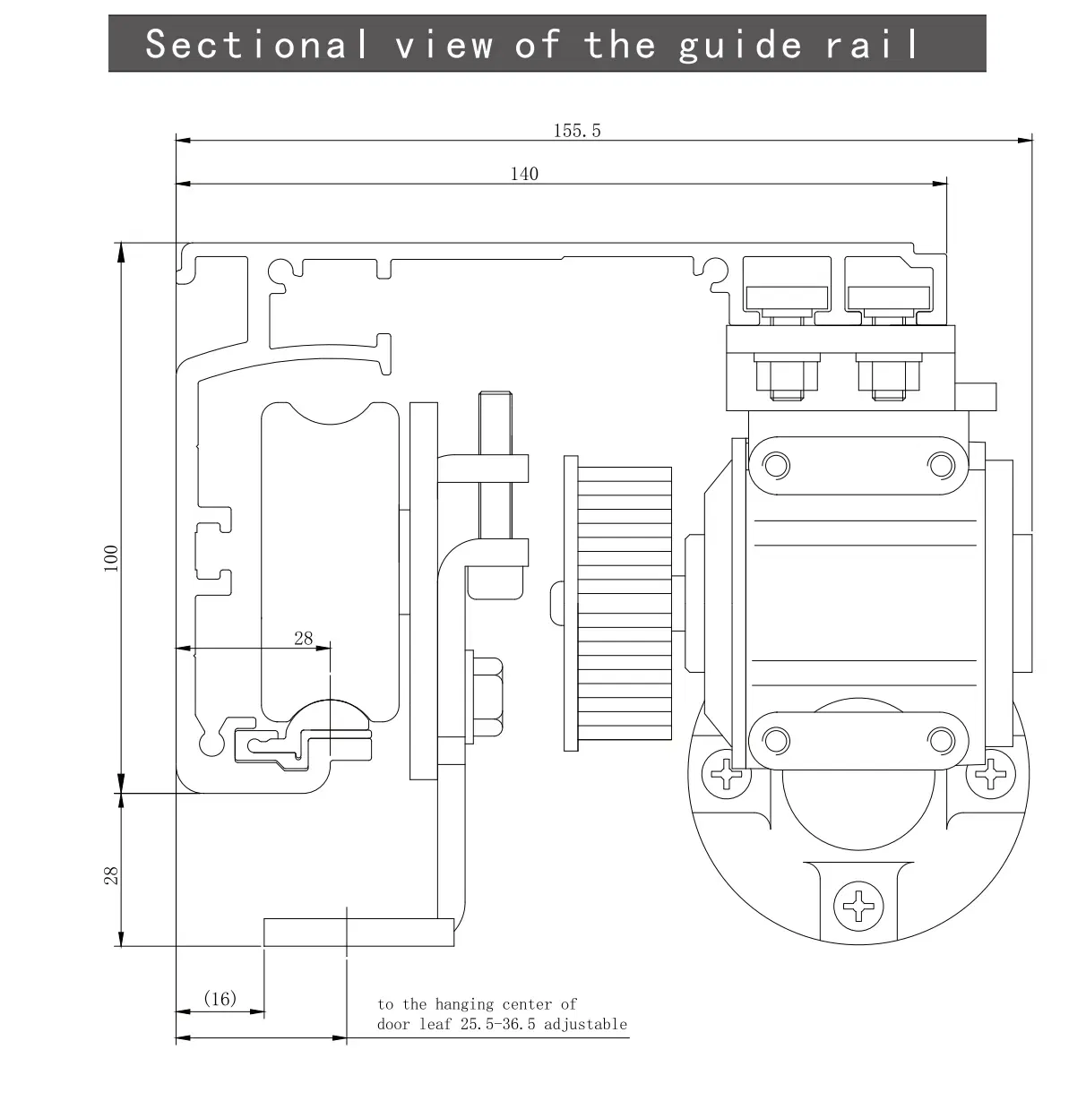 High-Power Brushless Motor 2X250kg Heavy Duty Automatic Sliding Door Operator with Adjustable Controller