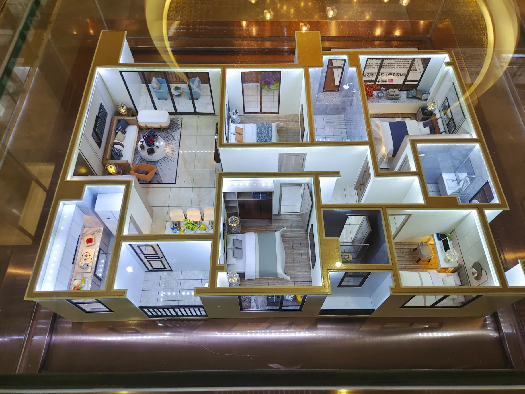 Modern Minimalist Style Residential Interior Staging Display Architecture Model