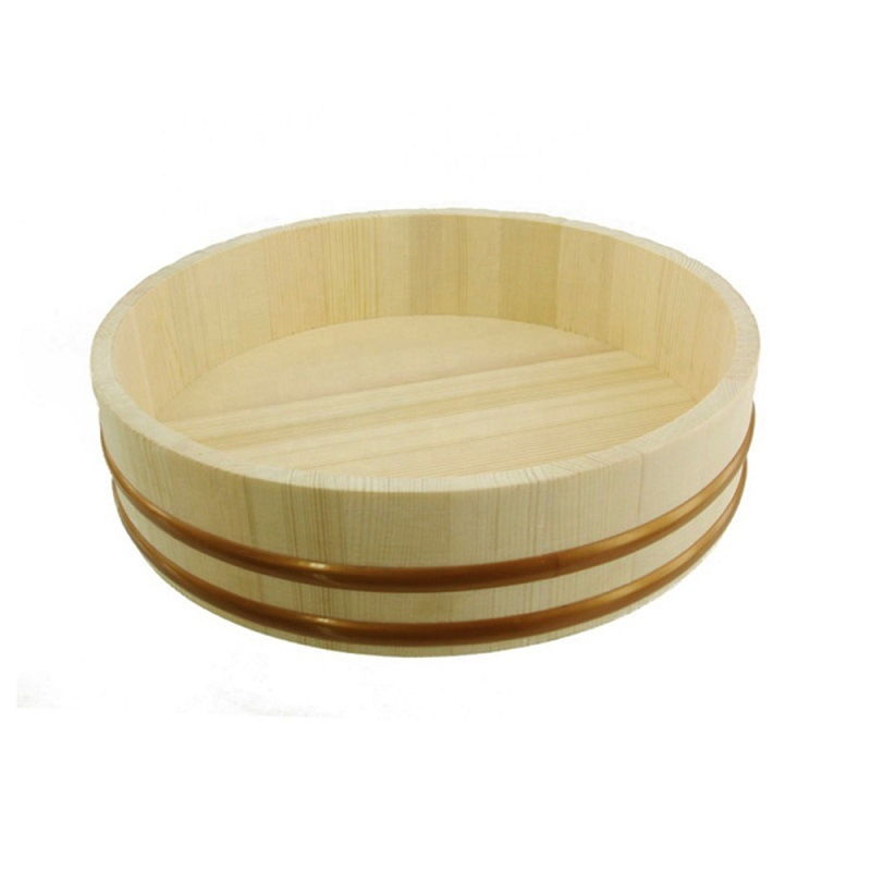 Eco-Friendly Customized Wooden Sushi Oke, Hangiri Tub