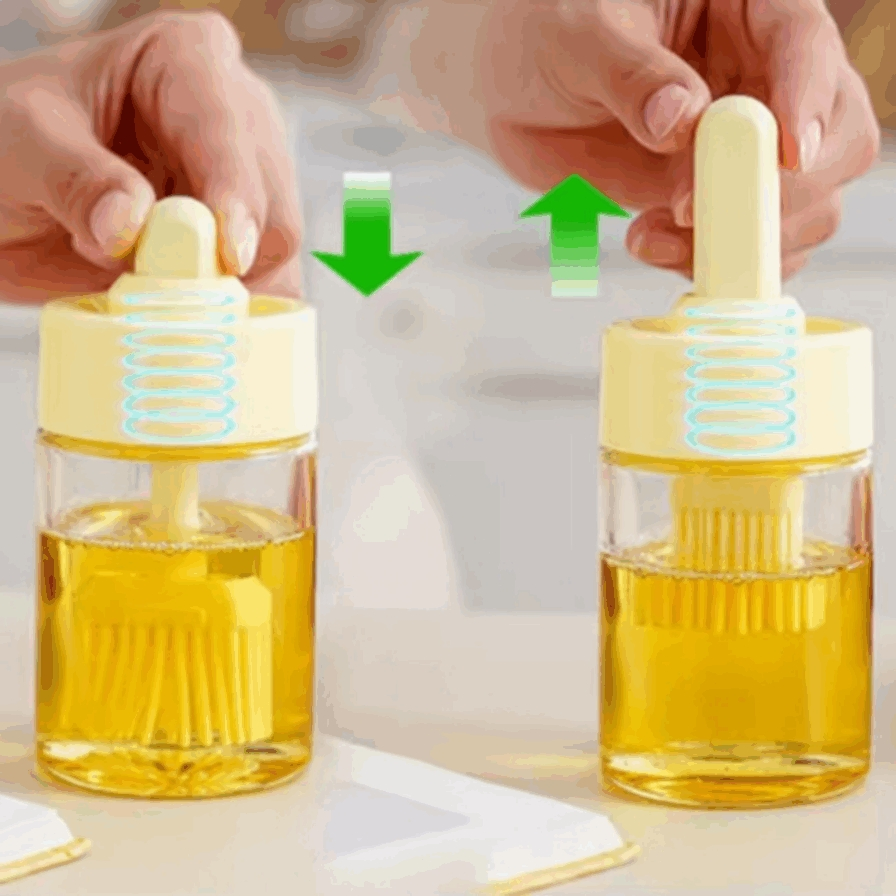 Bent Handle Oil Bottle Brushing Tool for Ergonomic Grip and Comfortable Cleaning of Multiple Bottle Sizes